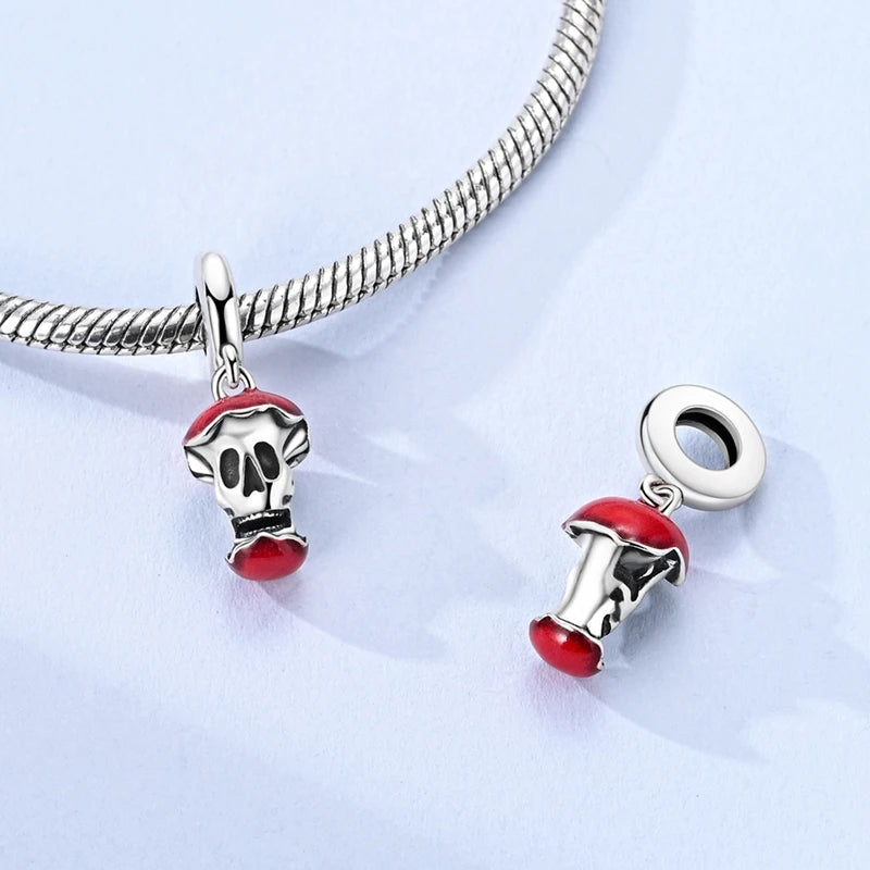 Charms 925 Sterling Silver Luminous Skull Bead Pendant Jewelry Fit Original 925 Bracelet For Women DIY Party Gifts Pure Ember