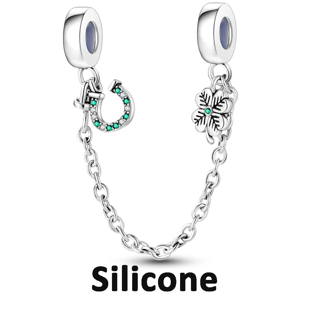925 Sterling Silver Silicone Spacer Stopper Clip Charms Chamilia Beads Pure Ember