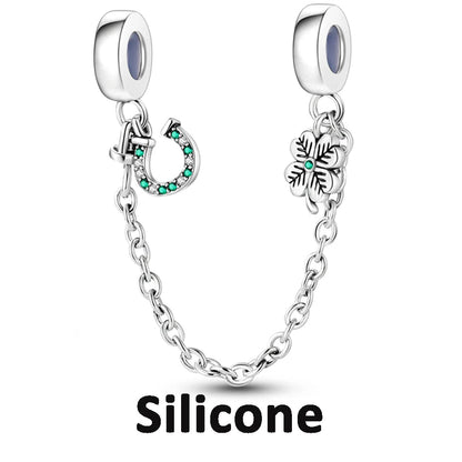 925 Sterling Silver Silicone Spacer Stopper Clip Charms Chamilia Beads Pure Ember