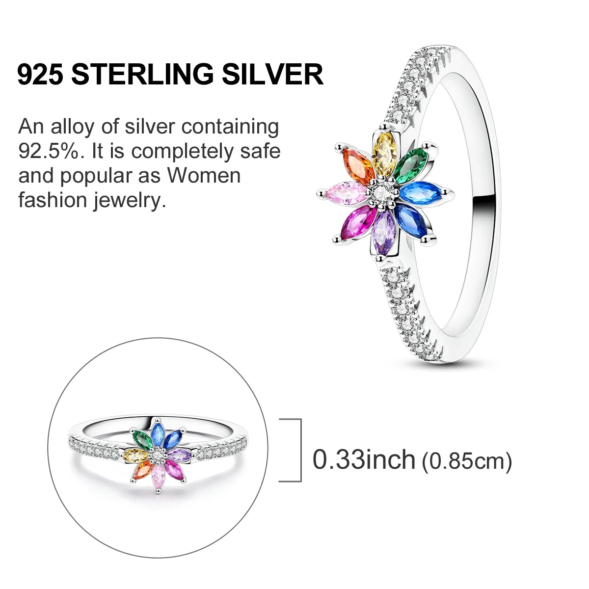 Women's Rings 925 Sterling Silver Luxury Stackable Ring Original Design