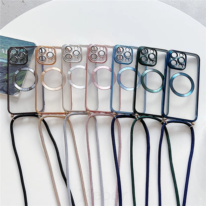 Row of phone case backings in various colors on a white background
