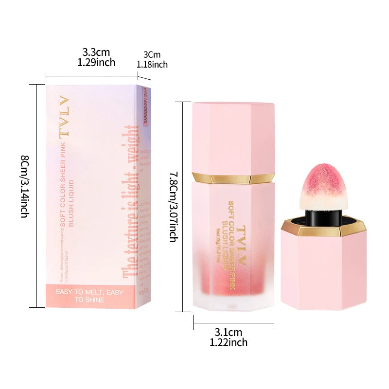 TVLV 4 Colour Matte Liquid Blush Easy to apply, long-lasting and waterproof Pure Ember