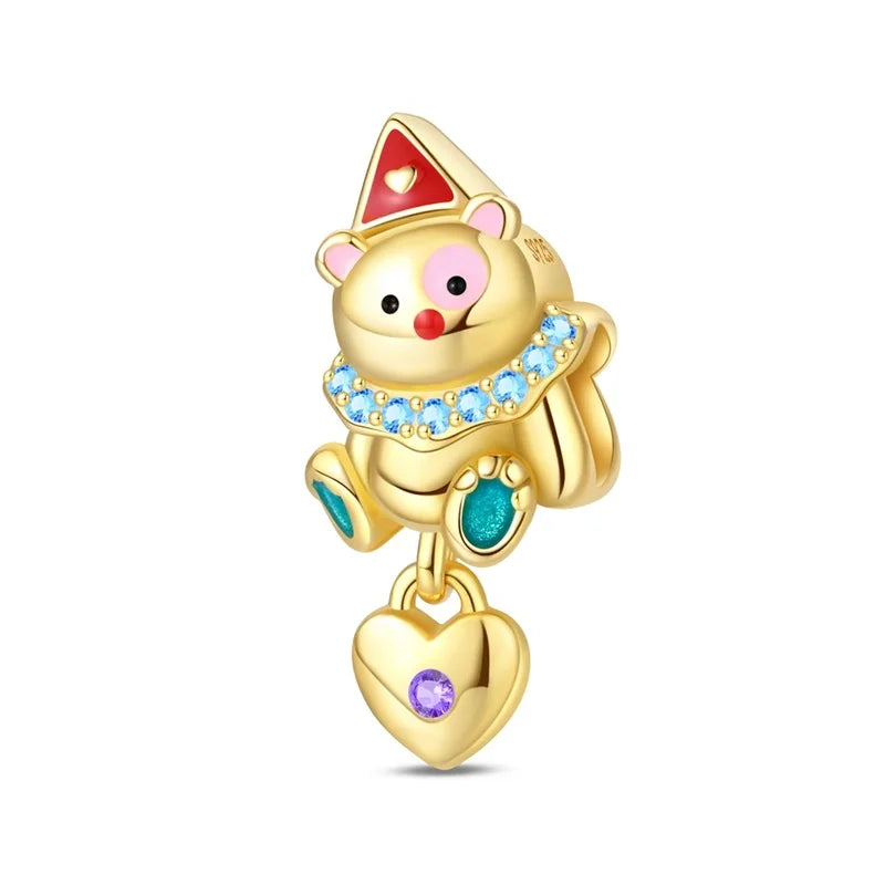 Gold Series DIY Charms Beads Inlaid Zirconium Sun Leopard Pendants Pure Ember