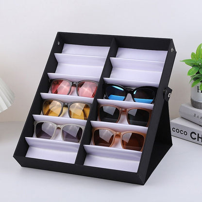 Durable Storage Stand Glasses Frame Tray 12 Slots Glasses Tray Eyeglass Organizer Box Sunglasses Display Case