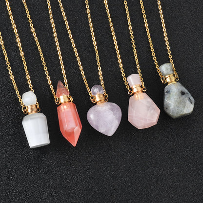 Crystal Natural Stone Ashes Keepsake Pendant Urn Necklaces