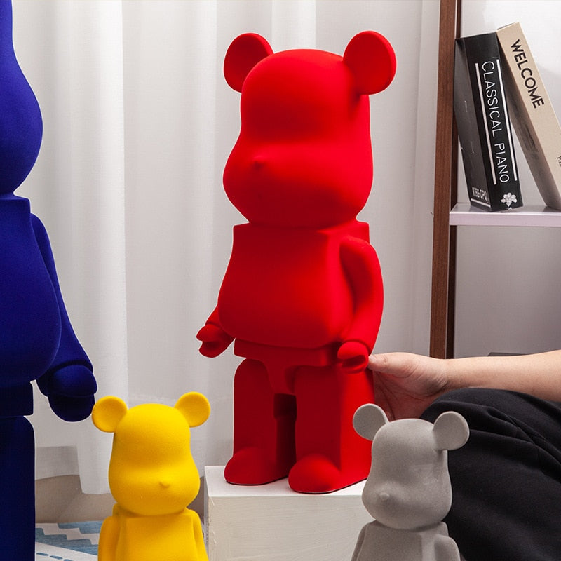 Flocking Bearbrick Statues Resins Bear Money Boxes