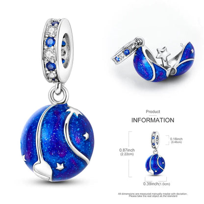 New 925 Sterling Silver Charms Beads Hot Air Balloon Matryoshka Pendant Pure Ember