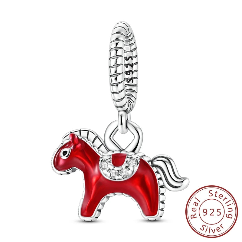 New IN 925 Sterling Silver Cherry Koi Tulip Dragon Charms Beads Jewellery Fit Original 925 Bracelet Pure Ember