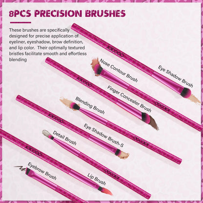 Docolor 12pcs Leopard Pink Face Makeup Brush Eyeshadow Utral Thin Foundation Brush Blush Powder Concealer Eyeliner Makeup Brush Pure Ember