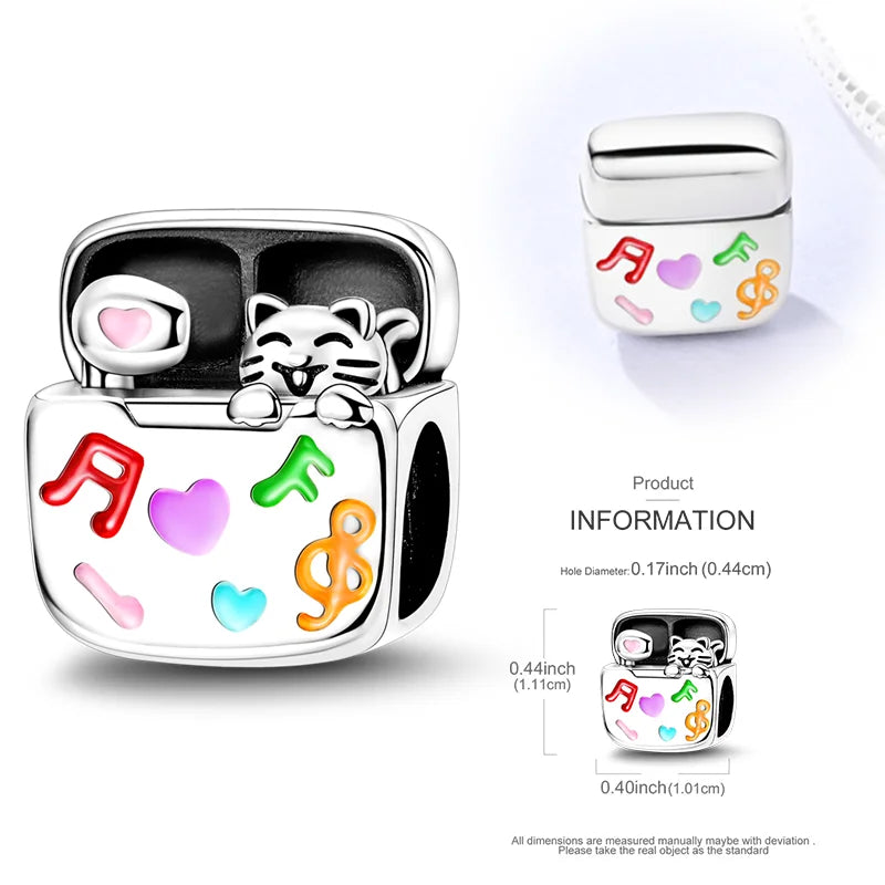 New 925 Sterling Silver Charms Beads Hot Air Balloon Matryoshka Pendant Pure Ember