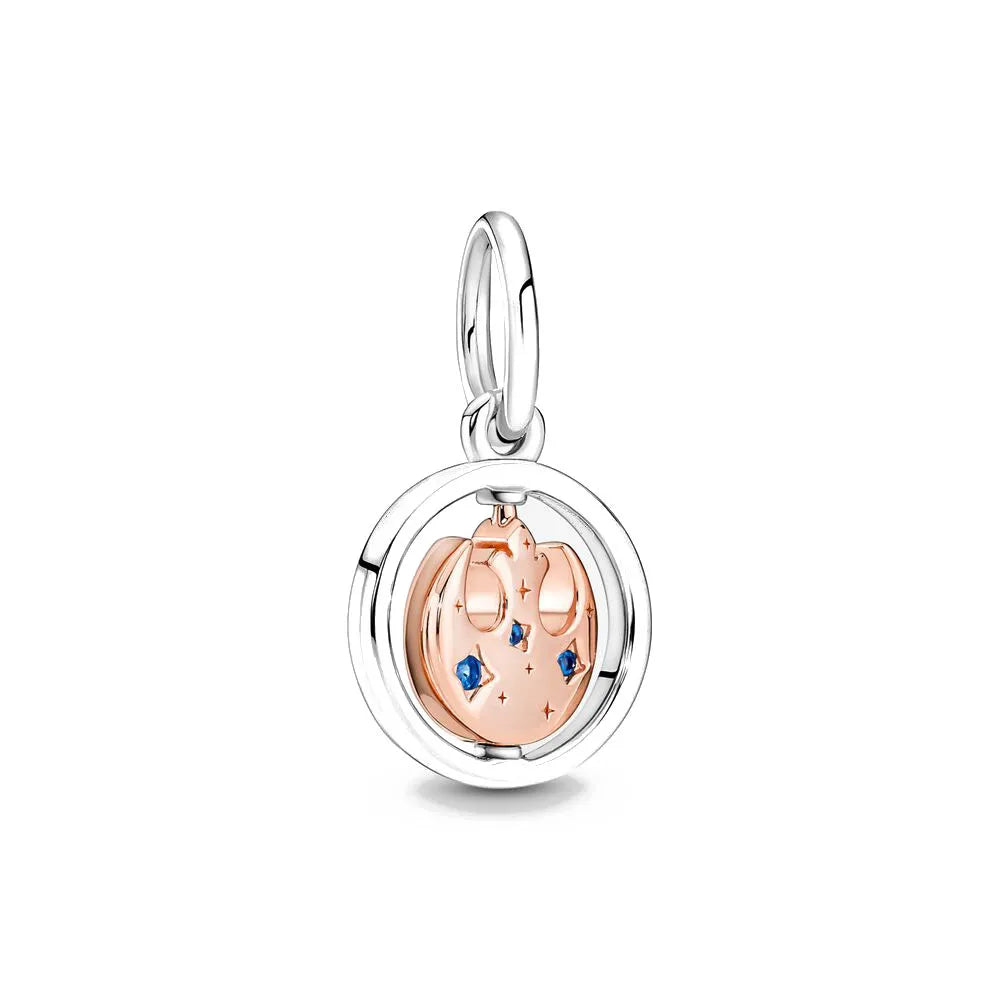 Rose Gold Series Heart-Shaped Bead Pendant Flower Charms Pure Ember