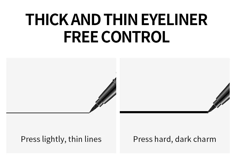 Liquid Eyeliner Pen Waterproof Black Long-Lasting Eye Liner Pencil Thick Quick-Dry Cosmetics Makeup Tool Pure Ember