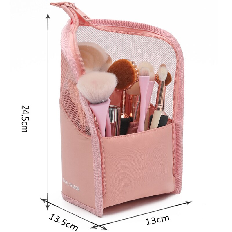 1 Pc Stand Cosmetic Bag for Women Clear Zipper Makeup Bag