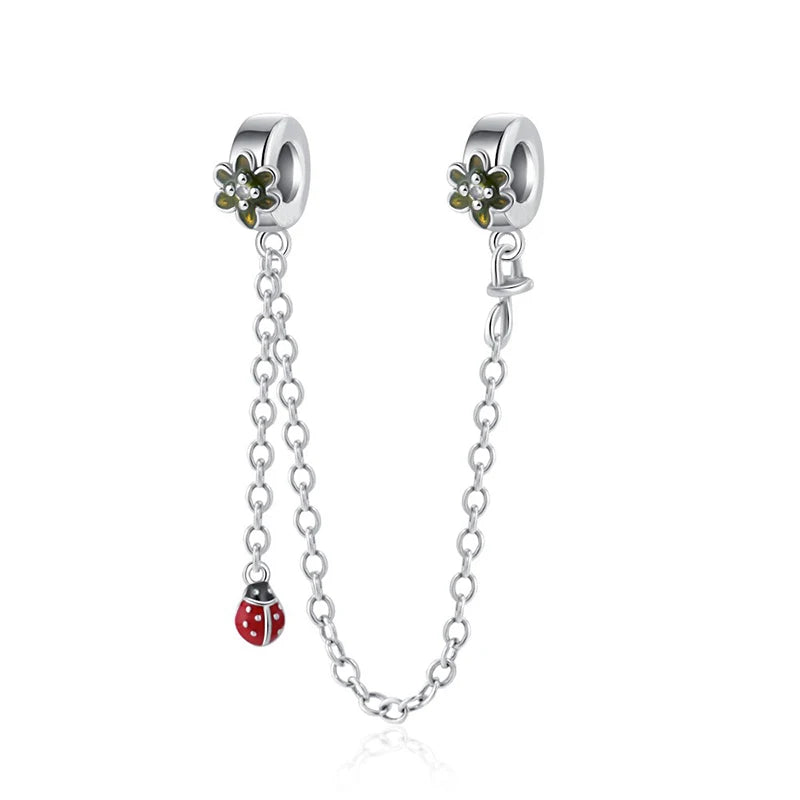 Sparkling Herbarium Cluster Round Charm Safety Chain Pure Ember