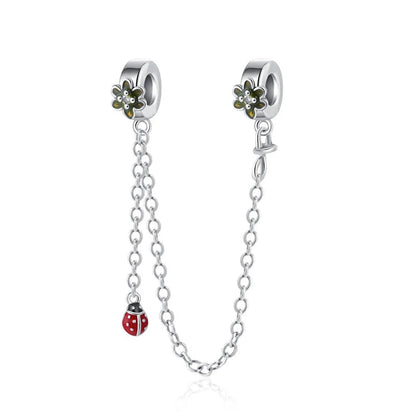Sparkling Herbarium Cluster Round Charm Safety Chain Pure Ember