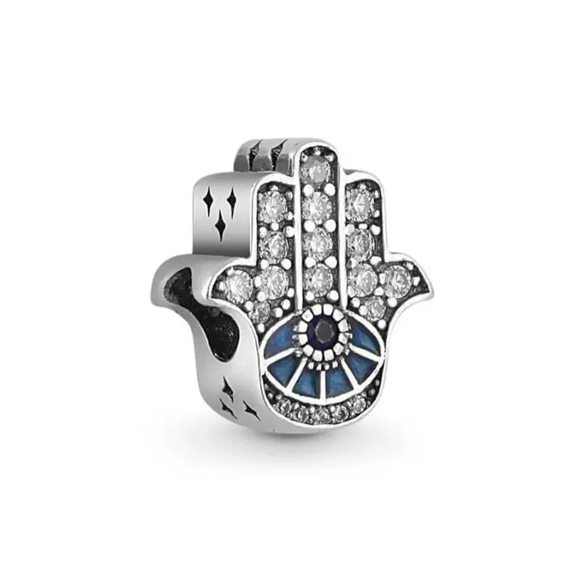 Egyptian charm bead Stirling silver pandora dupe gifts for her hamsa hand