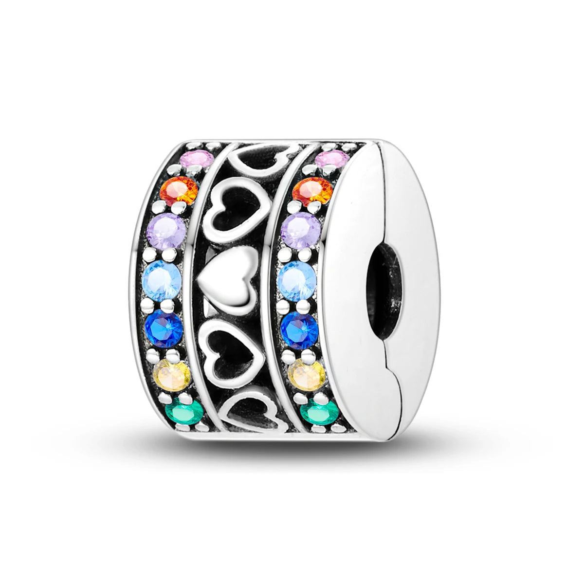 925 Sterling Silver Clasp Stone CZ Clip Charm Zircon Star Butterfly Bead Pure Ember