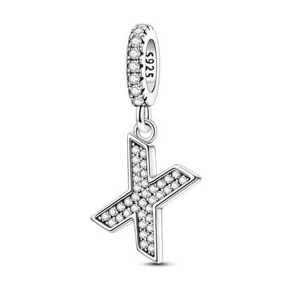 New In Charms 925 Sterling Silver Pendant Letter X pandora style 