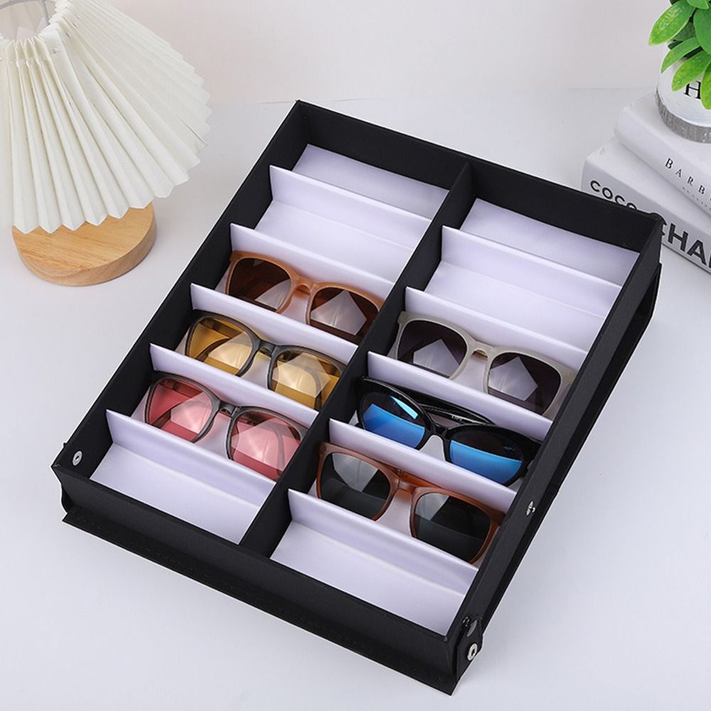 Durable Storage Stand Glasses Frame Tray 12 Slots Glasses Tray Eyeglass Organizer Box Sunglasses Display Case