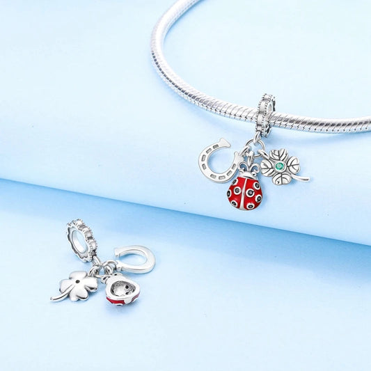 New IN 925 Sterling Silver Cherry Koi Tulip Dragon Charms Beads Jewellery Fit Original 925 Bracelet Pure Ember