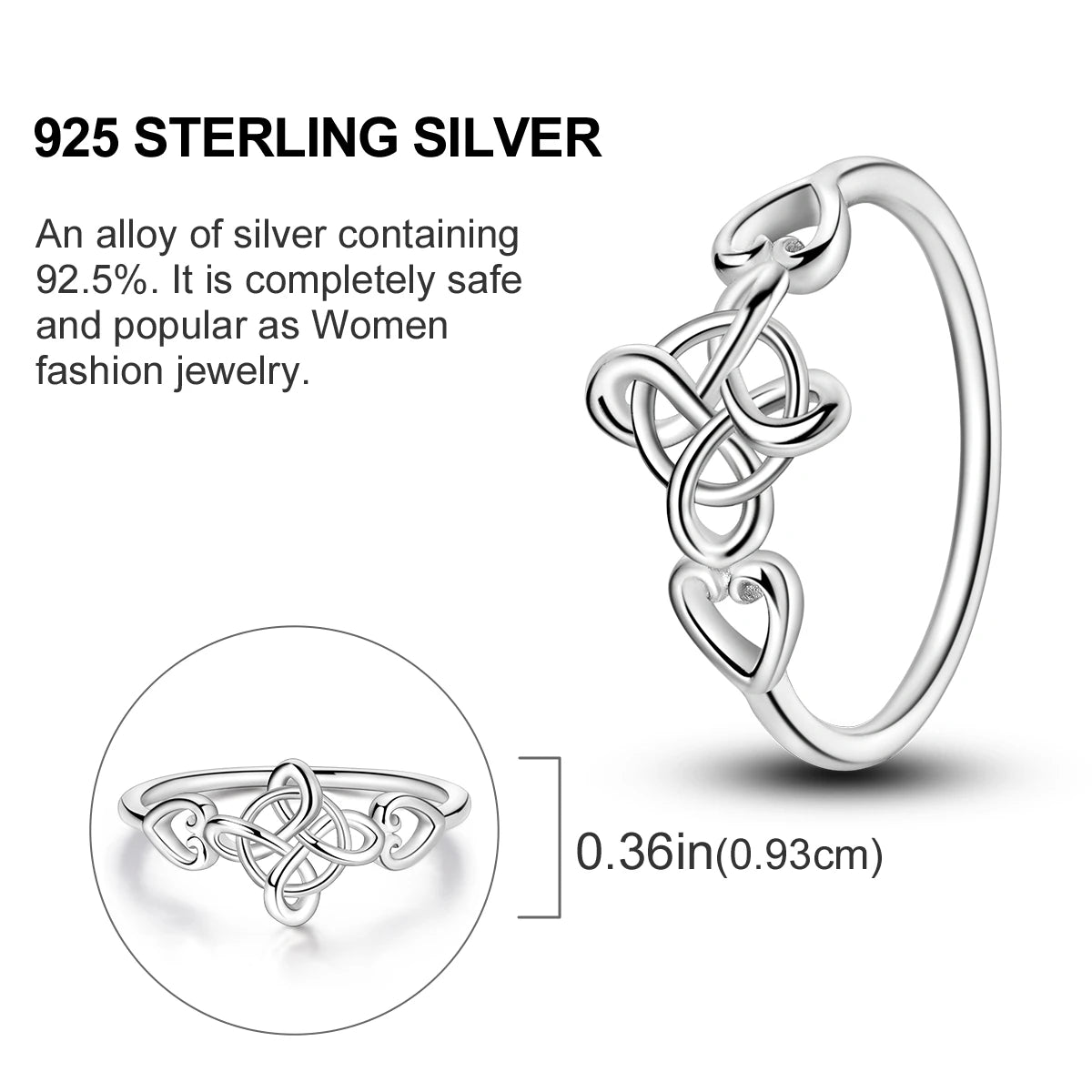 Women's Rings 925 Sterling Silver Luxury Stackable Ring Original Design