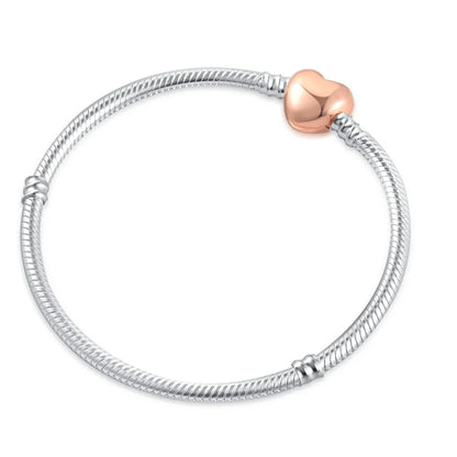 Charm Bracelet rose gold heart pandora dupe gifts for her