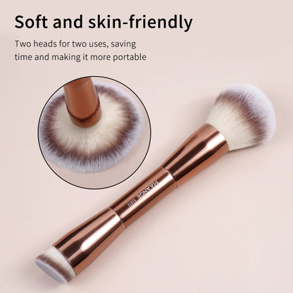 MAANGE Makeup Brushes Double Head Foundation Powder Concealer Blusher Bronzer Makeup Brush Soft Fiber Hair Cosmetic Beauty Tools Pure Ember