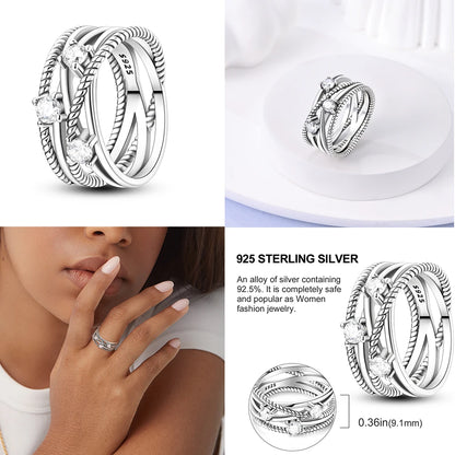Women's Rings 925 Sterling Silver Luxury Stackable Ring Original Design