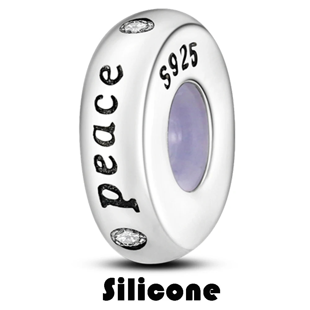 925 Sterling Silver Silicone Spacer Stopper Clip Charms Chamilia Beads Pure Ember