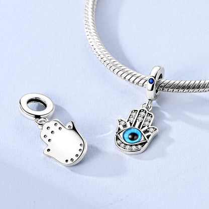 Charms 925 Sterling Silver Blue Palms Bead Pendant Jewellery Pure Ember