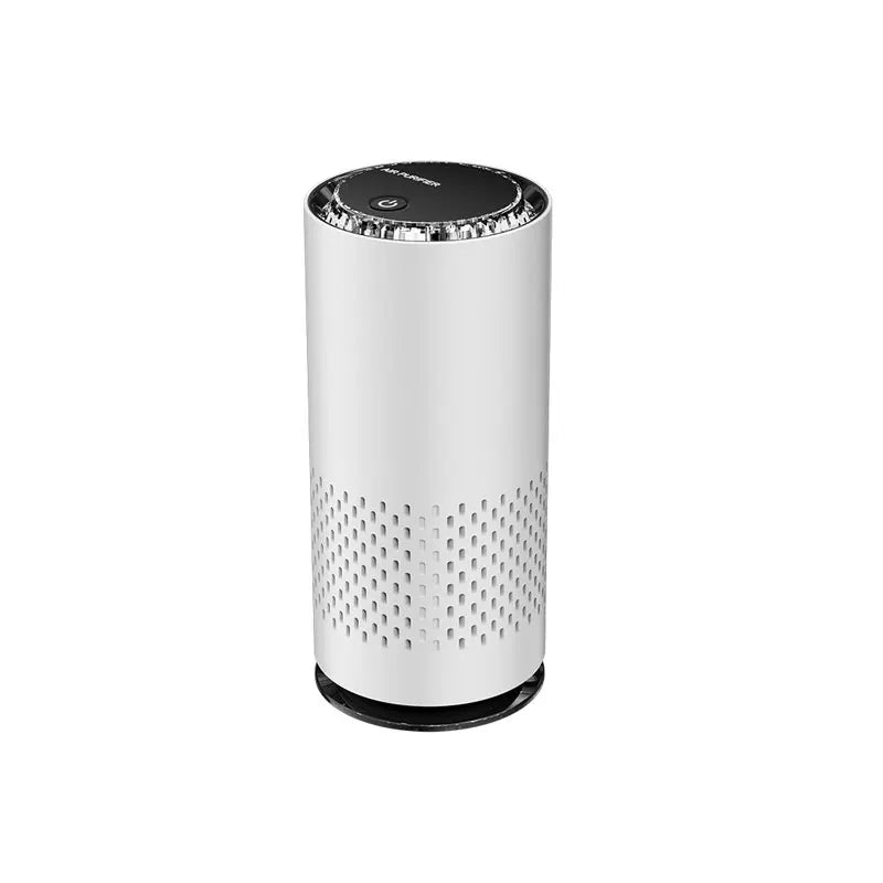 White and black air purifier on a white background