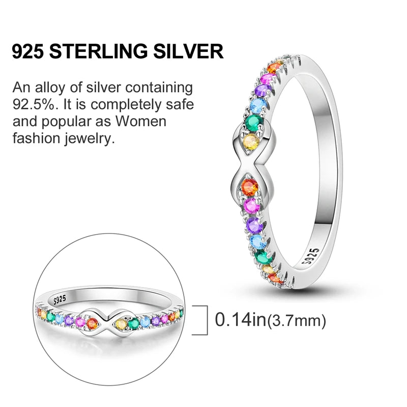 925 Sterling Silver Butterfly Firefly Love Rings Original Design Colored Zircon Finger Rings Pure Ember