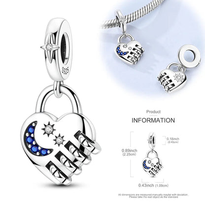 Lucky Charms 925 Sterling Silver Snowflake Magic Cube Bead Pendant Jewellery Pure Ember
