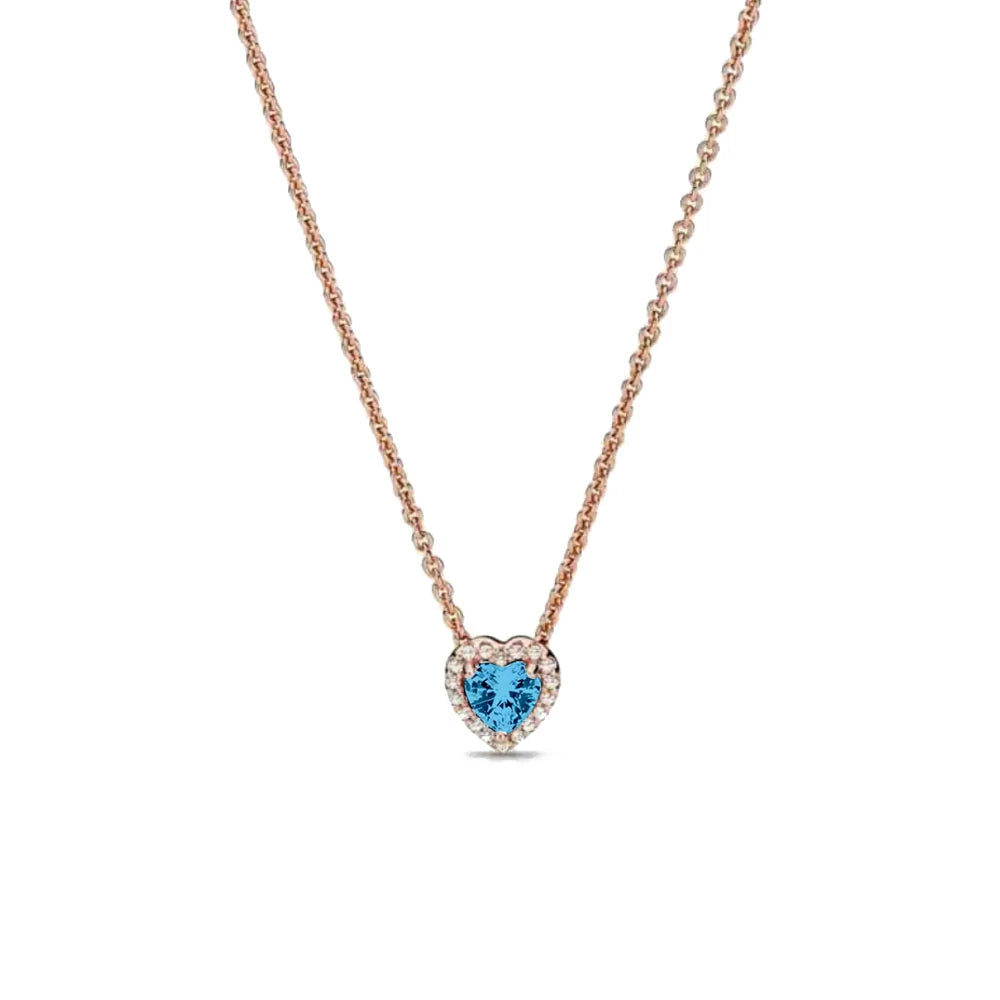 Exquisite rose gold-plated pink star moon peace heart-shaped pendants 925 silver Pure Ember