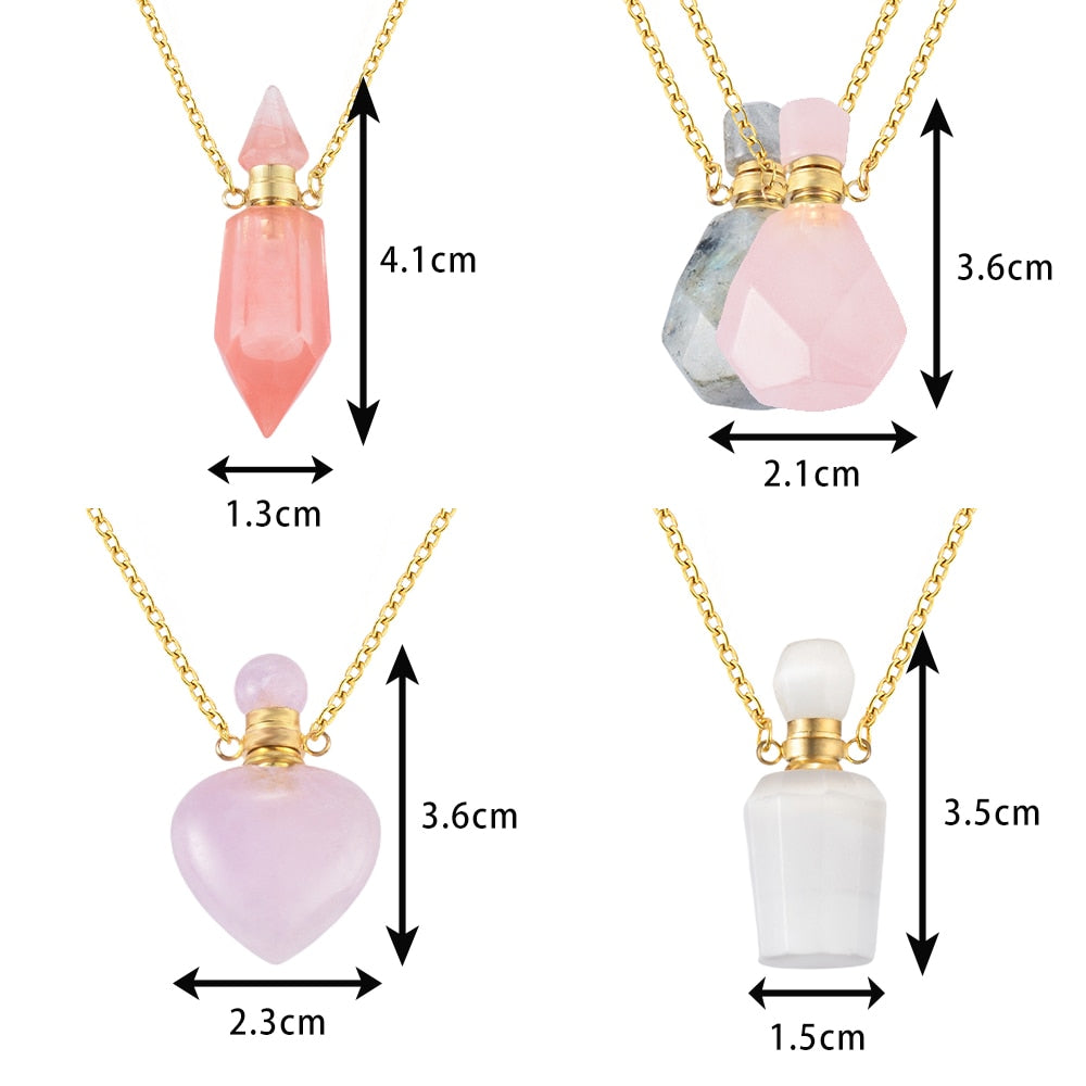 Crystal Natural Stone Ashes Keepsake Pendant Urn Necklaces