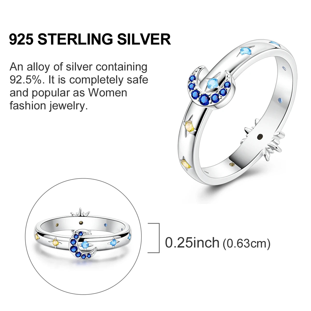 Women's Rings 925 Sterling Silver Luxury Stackable Ring Original Design