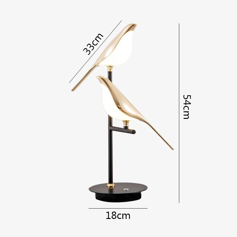LED table lamp, Magpie bird Reading lamp Pure Ember