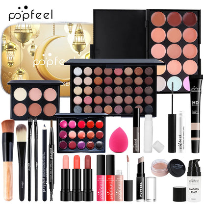 POPFEEL Complete Makeup Kit, All In the Makeup Bag, Eyeshadow Lipstick Pure Ember