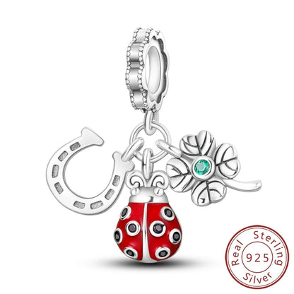 New IN 925 Sterling Silver Cherry Koi Tulip Dragon Charms Beads Jewellery Fit Original 925 Bracelet Pure Ember