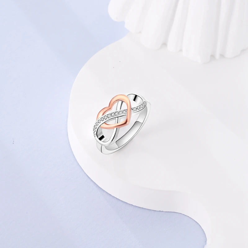 925 Sterling Silver Infinite Love Ring Original Luxury Design Zircon