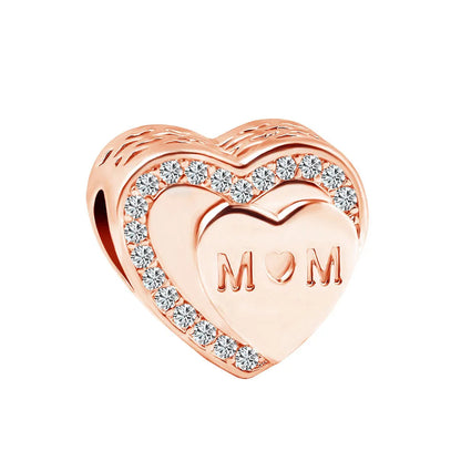 New Original 925 Silver Plated Rosegold Heart, Bird, Butterfly Beads Flower Charms Pure Ember