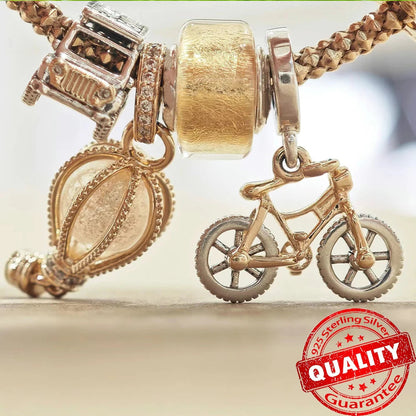 Sparkling Gold Monstera Leaf Charm Fit Original Bracelet 925 Sterling Silver Shark Tooth Mini Charms Pure Ember