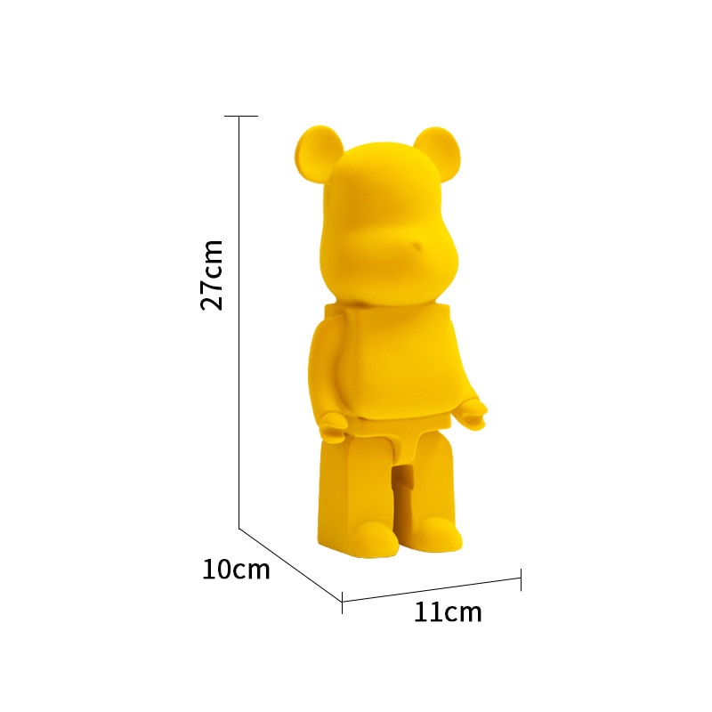 Flocking Bearbrick Statues Resins Bear Money Boxes yellow