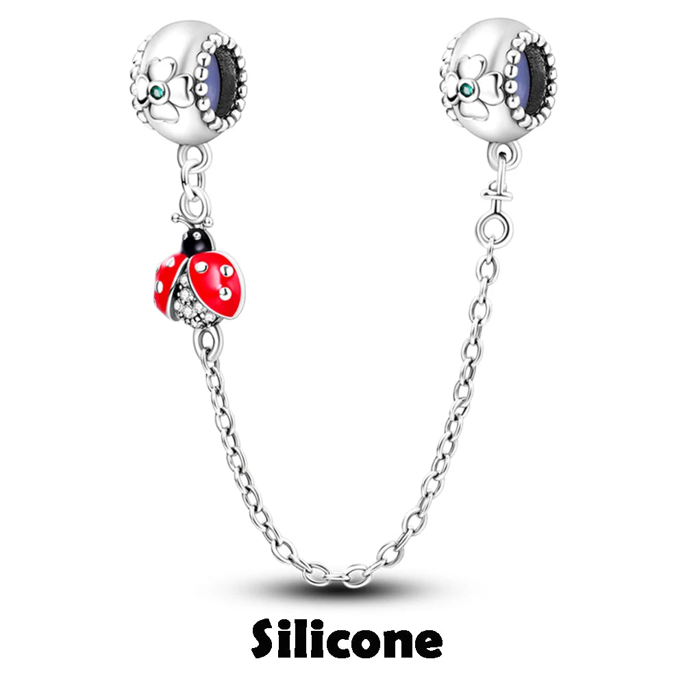 925 Sterling Silver Silicone Spacer Stopper Clip Charms Chamilia Beads Pure Ember