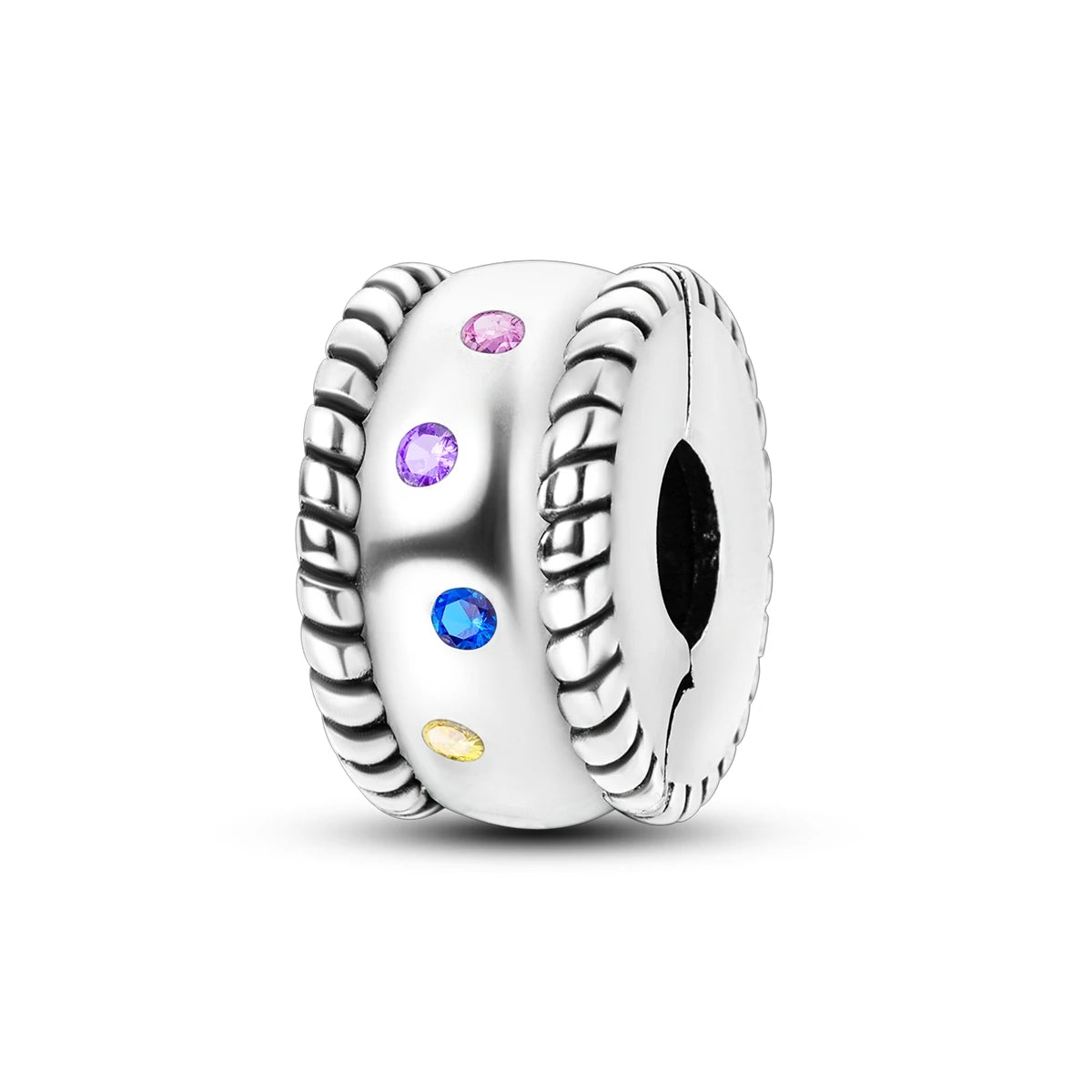 925 Sterling Silver Clasp Stone CZ Clip Charm Zircon Star Butterfly Bead Pure Ember