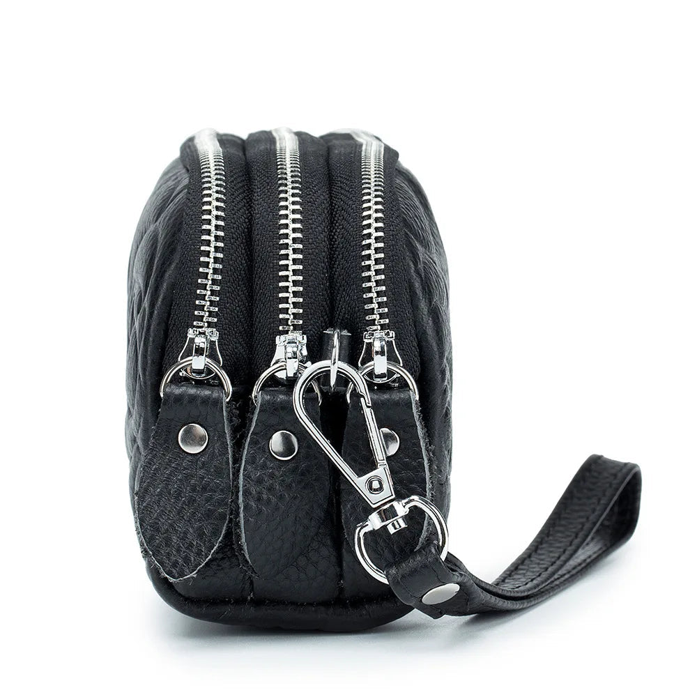 Genuine Leather Wallet Handbags For Women Embossing Pure Ember