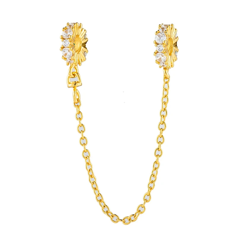 Sparkling Herbarium Cluster Round Charm Safety Chain Pure Ember