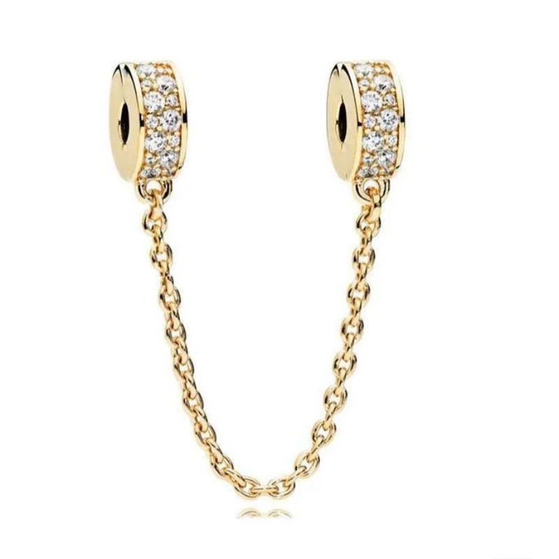 Sparkling Herbarium Cluster Round Charm Safety Chain Pure Ember