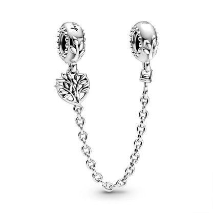 Sparkling Herbarium Cluster Round Charm Safety Chain Pure Ember