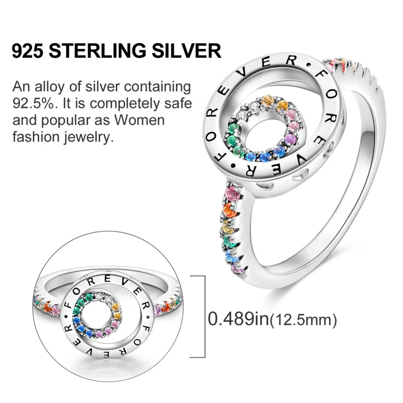 925 Sterling Silver Butterfly Firefly Love Rings Original Design Colored Zircon Finger Rings Pure Ember